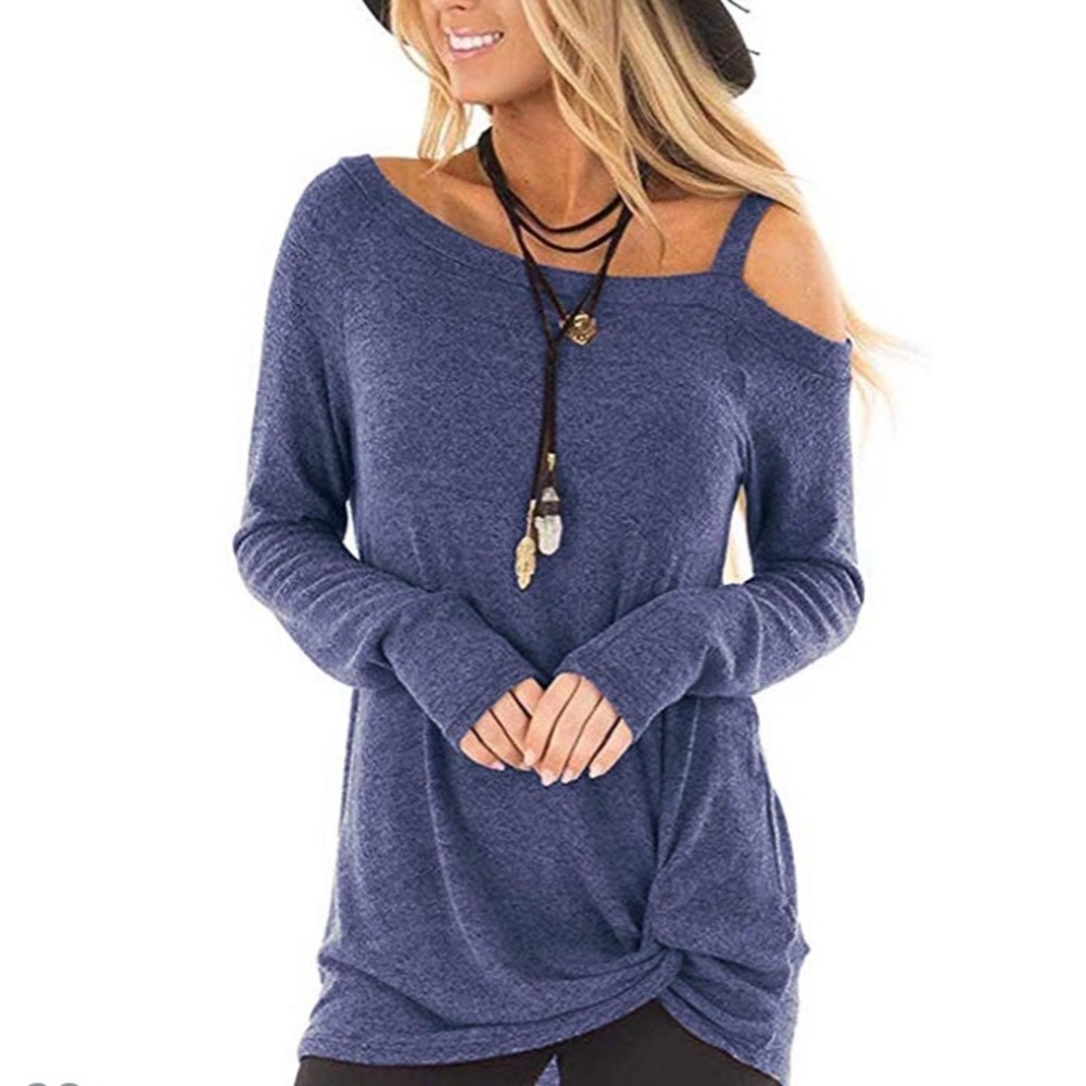 Super cute woman top long sleeve knot twist front - Picture 5 of 8